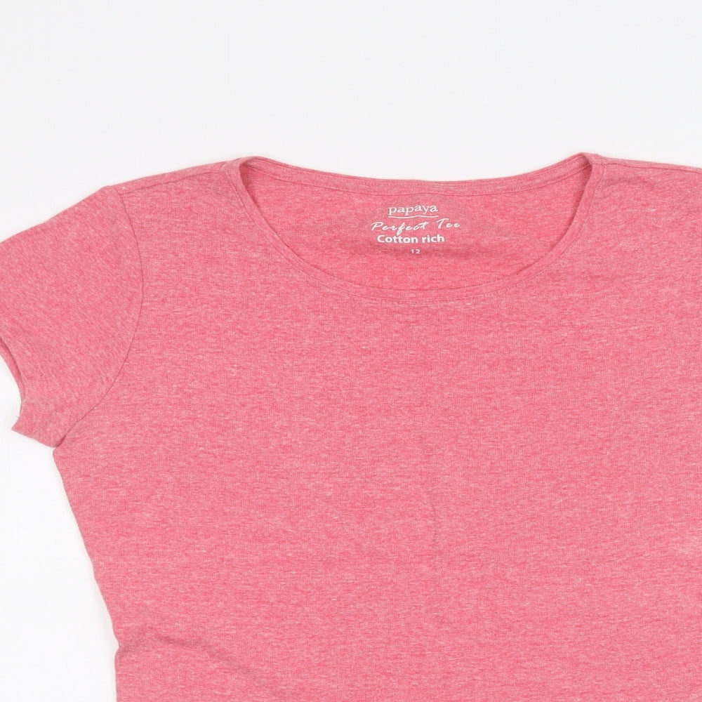 Papaya Womens Pink   Basic T-Shirt Size 12