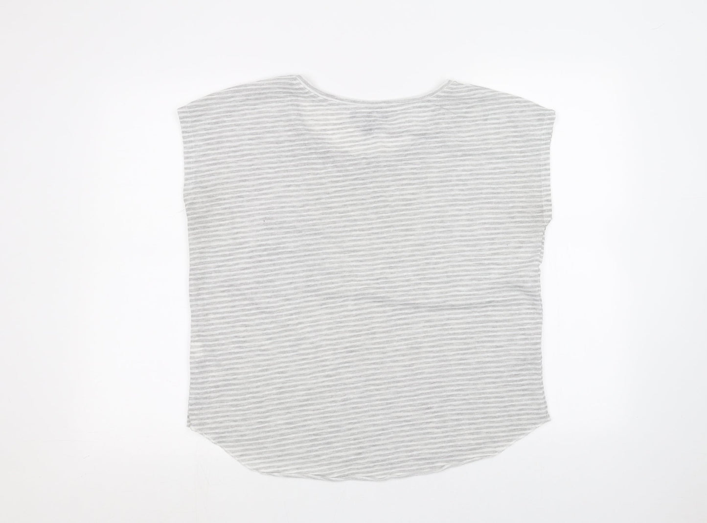 Primark Womens White Striped  Basic T-Shirt Size S