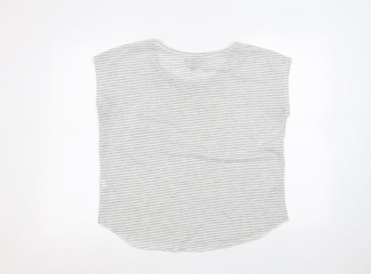 Primark Womens White Striped  Basic T-Shirt Size S