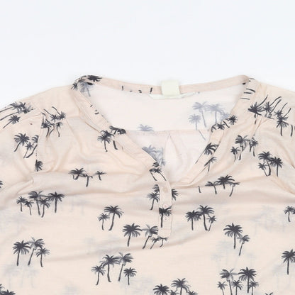 Womens UK Size S H&M Pink Basic T-Shirt