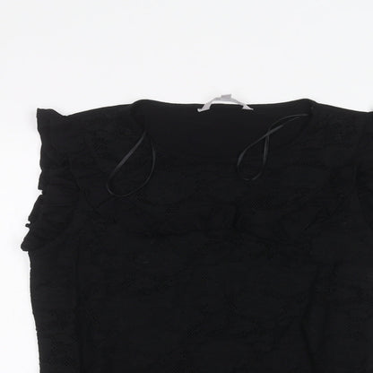 Red Herring Womens Black   Basic T-Shirt Size 12