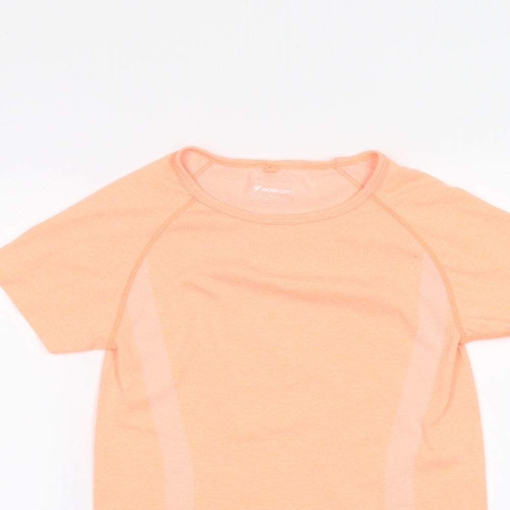 Womens UK Size 6 workout Orange Basic T-Shirt