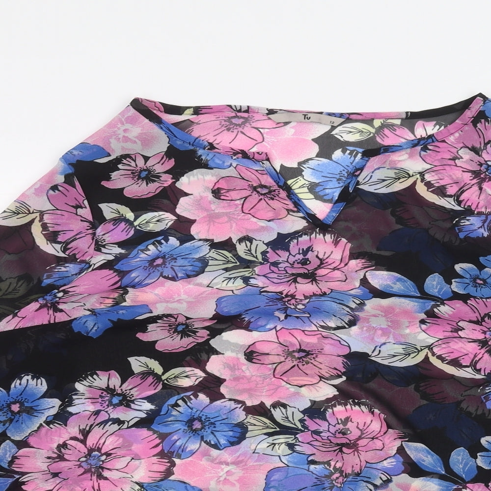 Womens UK Size 12 TU Black Basic Blouse