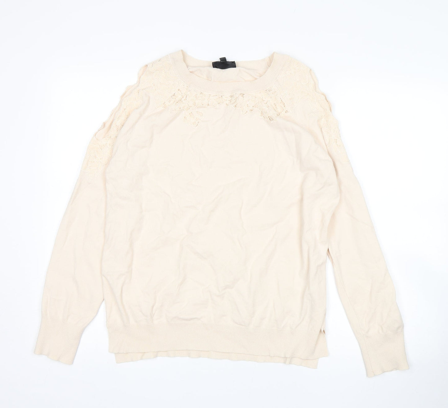 Womens UK Size 14 Topshop Beige Pullover Jumper