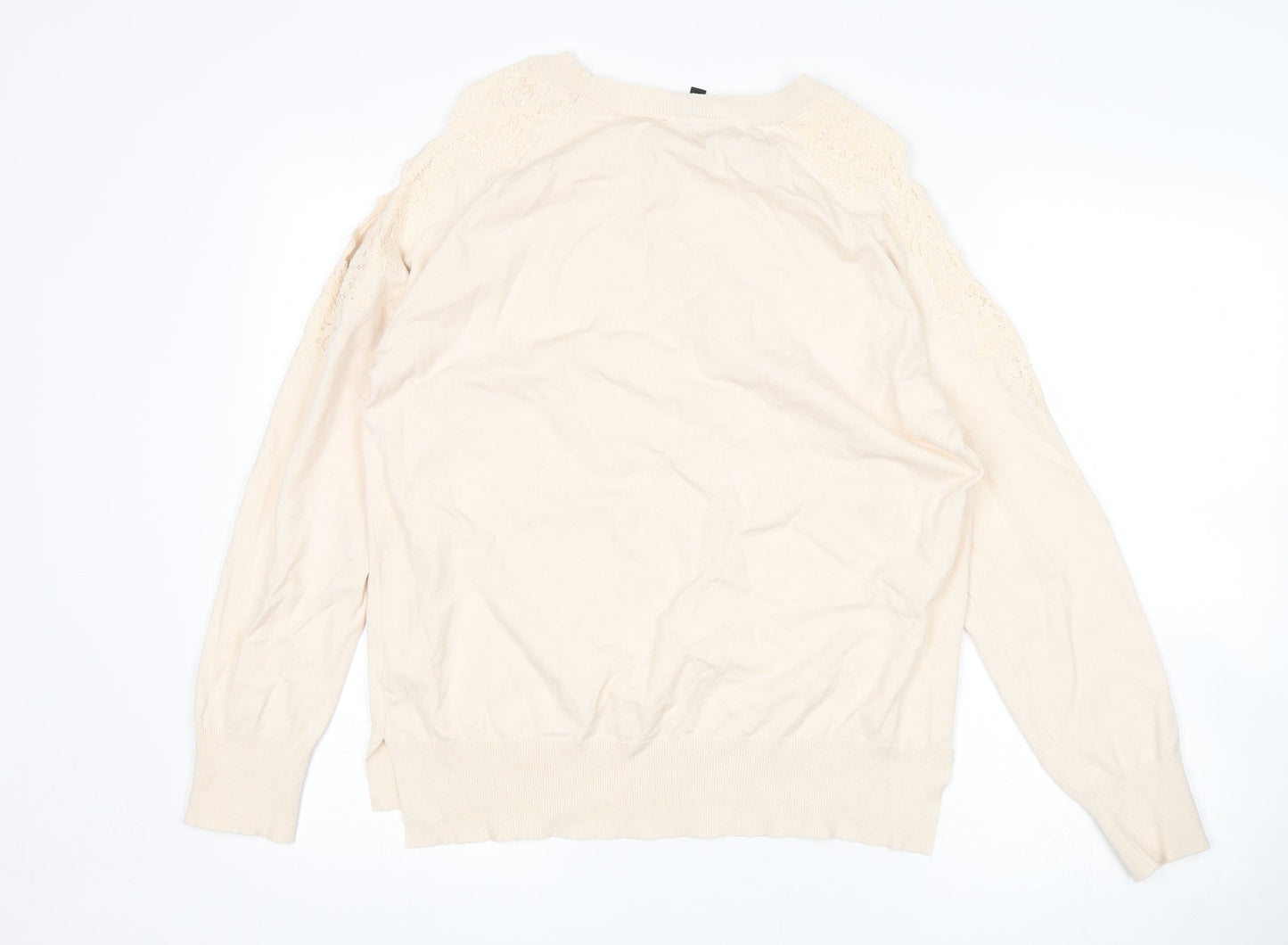 Womens UK Size 14 Topshop Beige Pullover Jumper