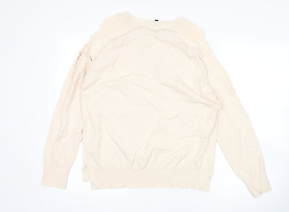 Womens UK Size 14 Topshop Beige Pullover Jumper