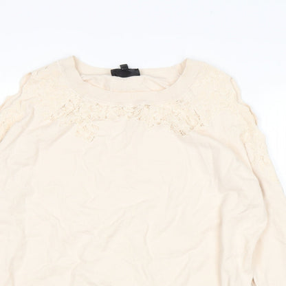 Womens UK Size 14 Topshop Beige Pullover Jumper
