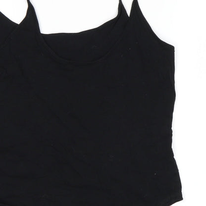Womens UK Size 12 Topshop Black Basic Tank
