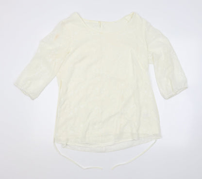 Womens UK Size 12 Wardrobe White Basic Blouse