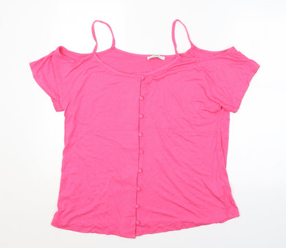George Womens Pink   Basic Button-Up Size 14