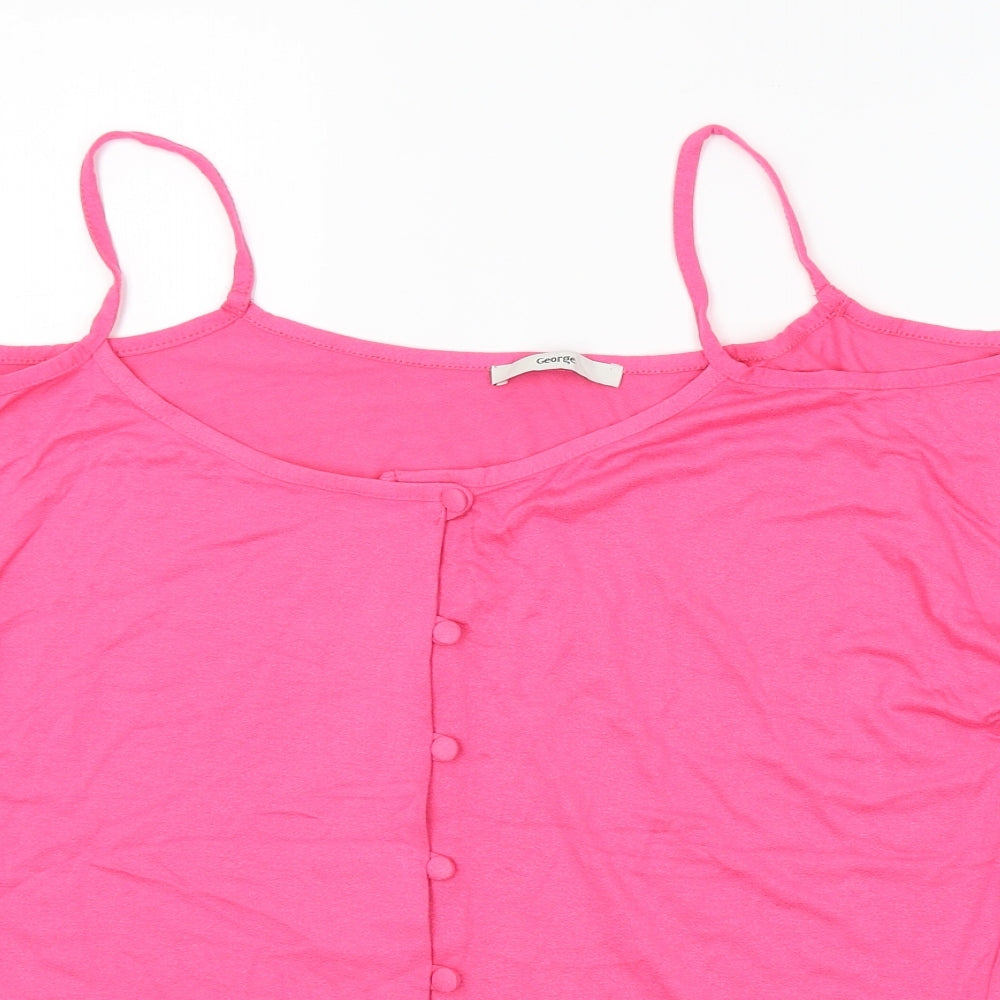 George Womens Pink   Basic Button-Up Size 14
