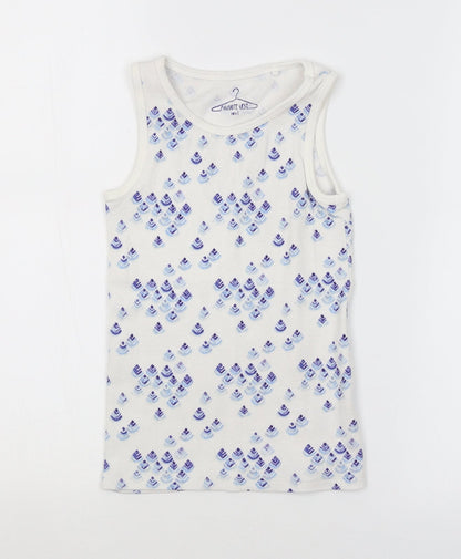 NEXT Girls White Argyle/Diamond  Basic Tank Size 6 Years