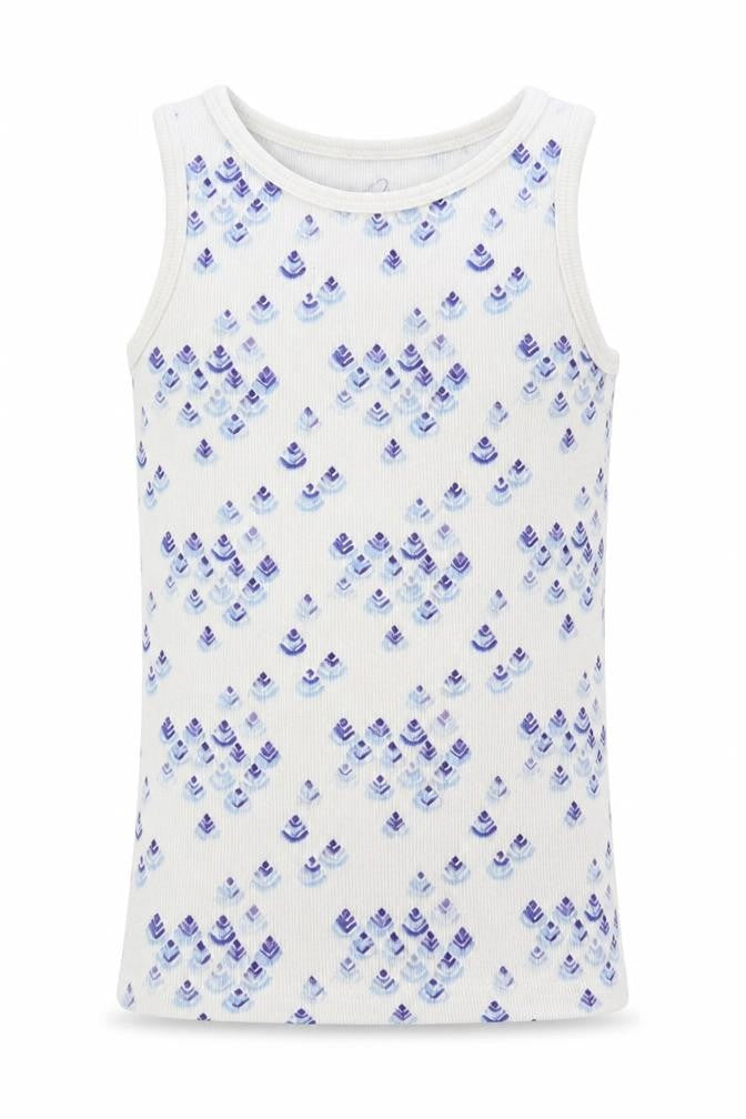 Next Girls White Argyle/Diamond  Basic Tank Size 6 Years