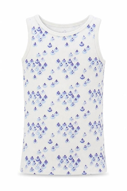 Next Girls White Argyle/Diamond  Basic Tank Size 6 Years
