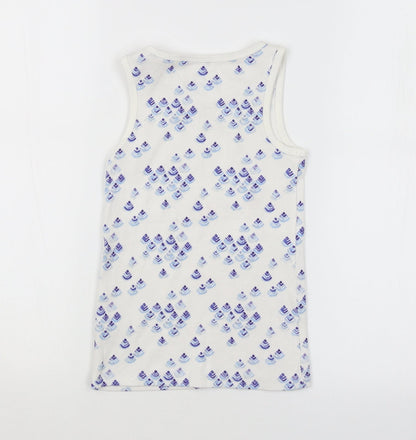 NEXT Girls White Argyle/Diamond  Basic Tank Size 6 Years