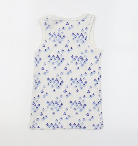 NEXT Girls White Argyle/Diamond  Basic Tank Size 6 Years