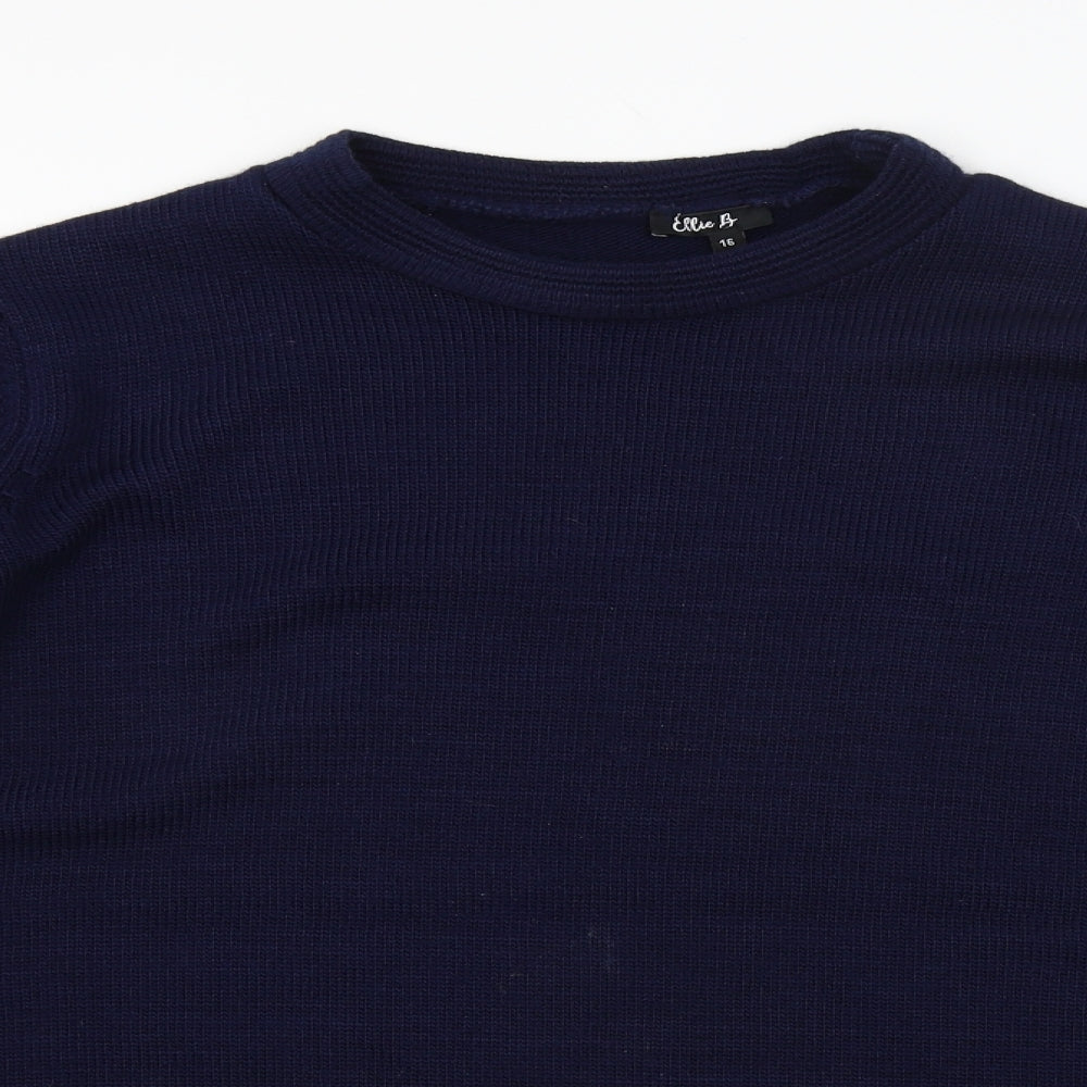 Womens UK Size 16 ELLIE B Blue Pullover Jumper