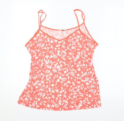 George Womens Red Floral  Basic Tank Size 14