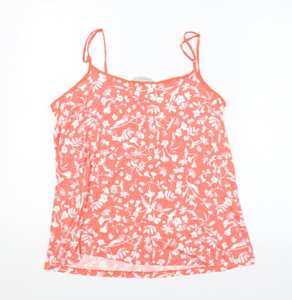 George Womens Red Floral  Basic Tank Size 14