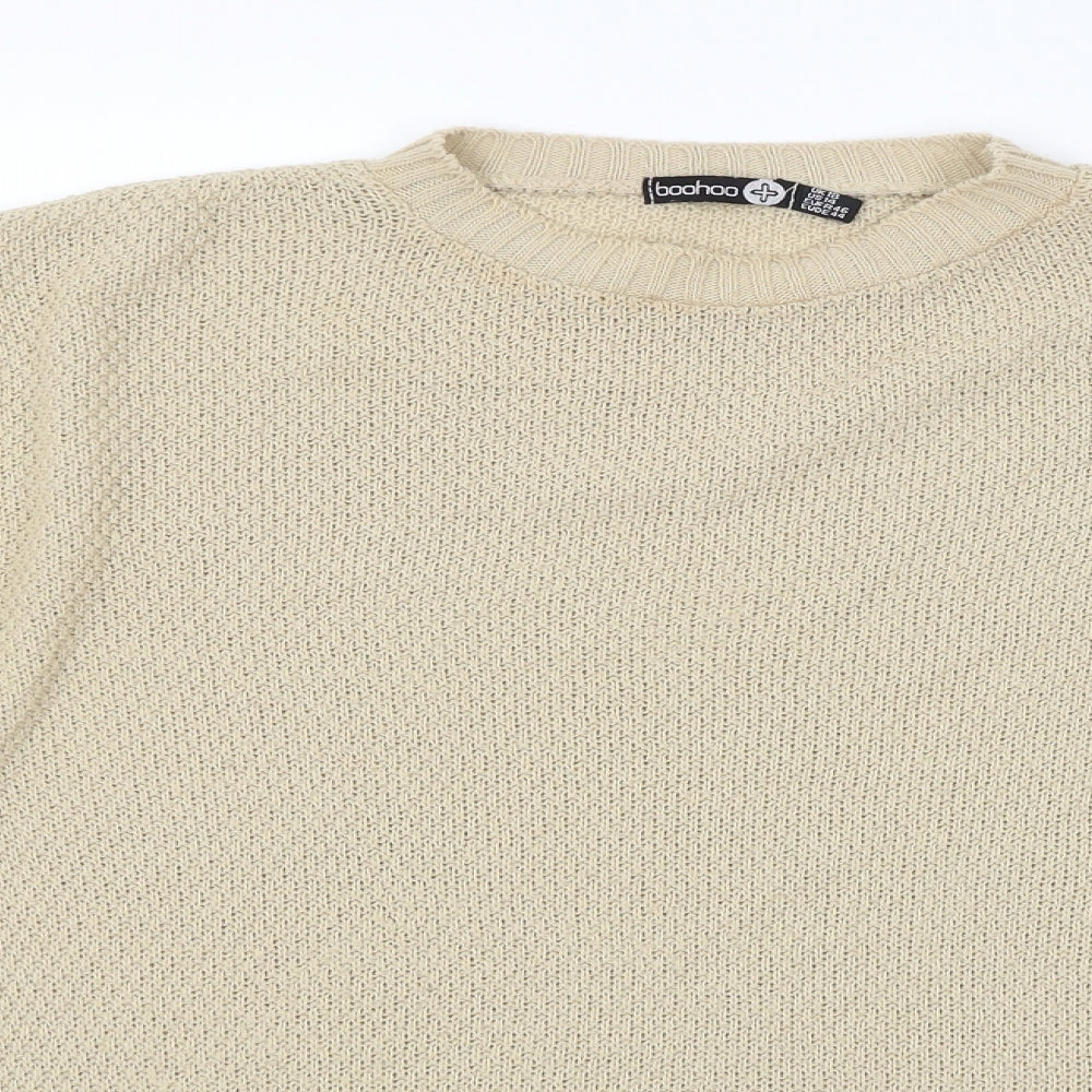 Boohoo Womens Beige   Pullover Jumper Size 18