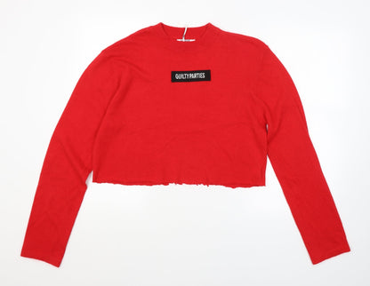 Womens UK Size M SWEEWE Red Pullover Jumper