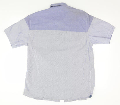 Mens UK Size L Gio-Goi Blue  Button-Up Short Sleeve Casual Shirt