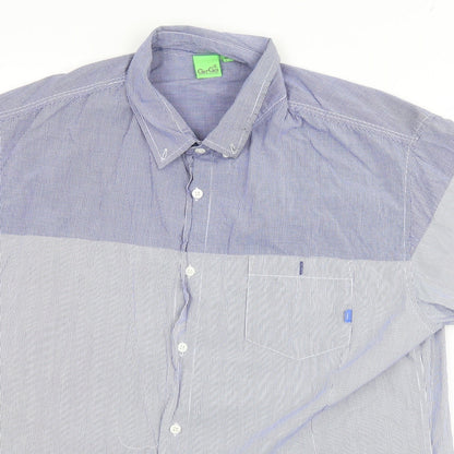 Mens UK Size L Gio-Goi Blue  Button-Up Short Sleeve Casual Shirt
