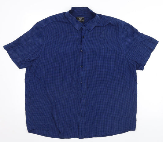 F&F Mens Blue Plaid   Button-Up Size XL