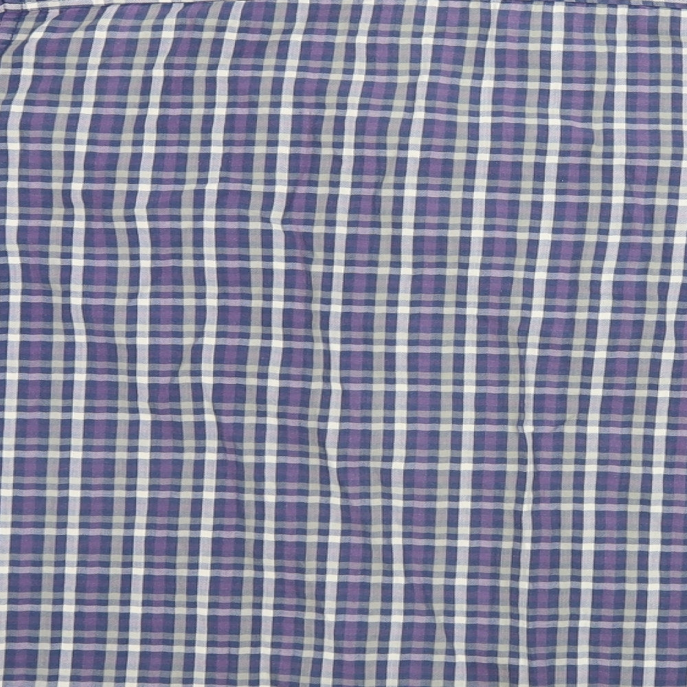 F&F Mens Blue Plaid   Button-Up Size L