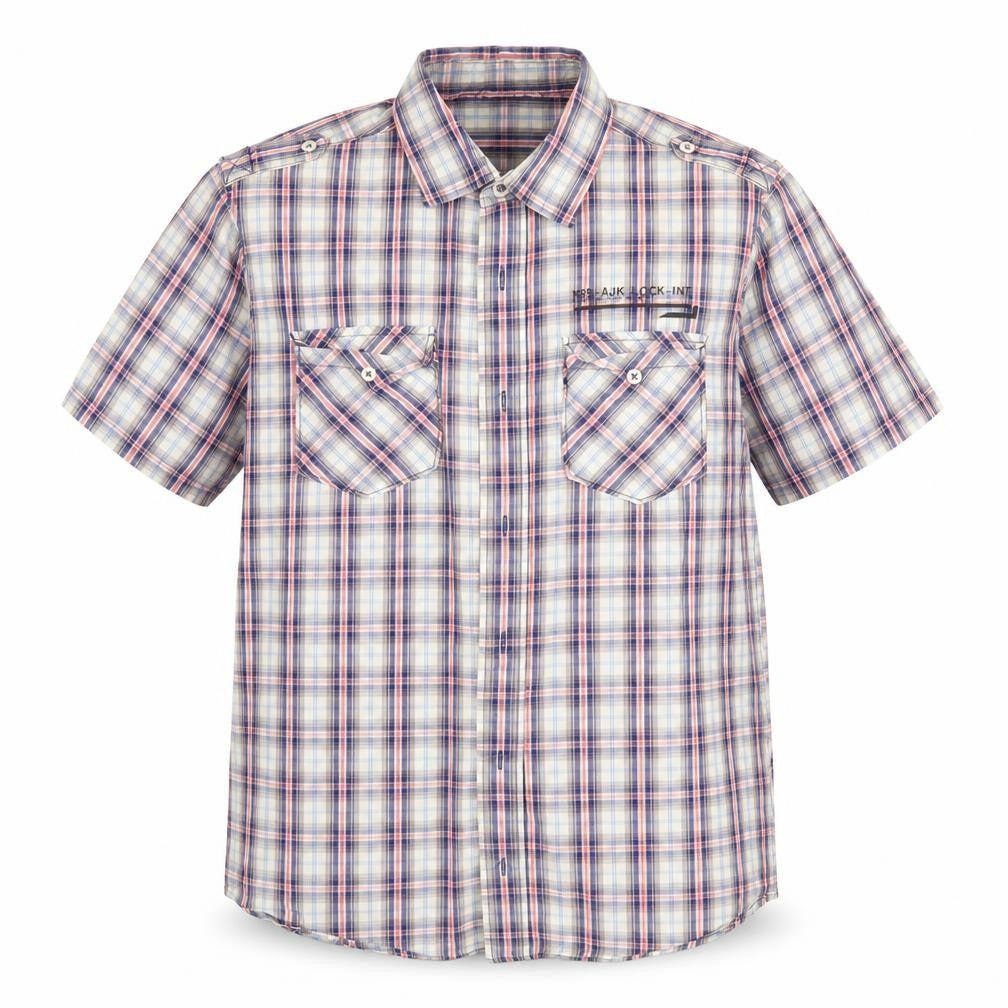 NEXT Mens Blue Plaid   Button-Up Size L