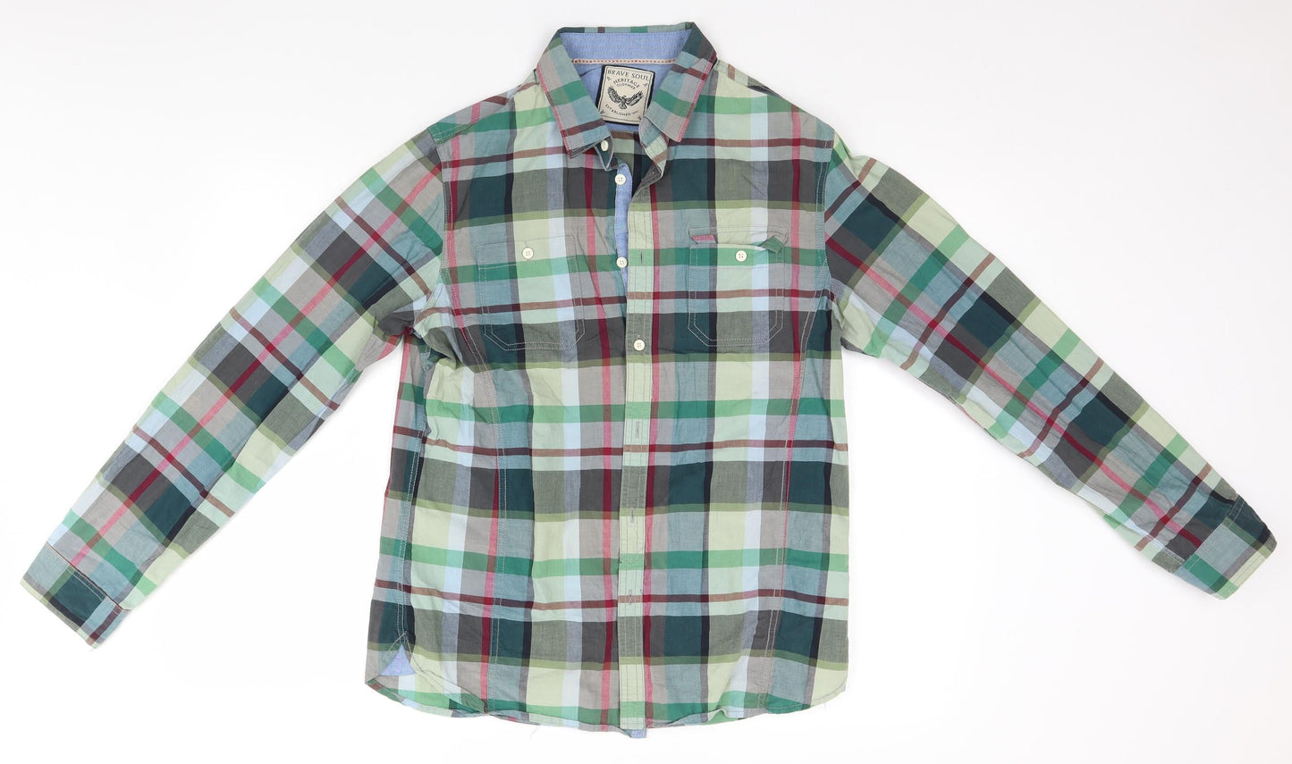 Mens UK Size L Brace Soul Multicoloured  Button-Up Long Sleeve Casual Shirt