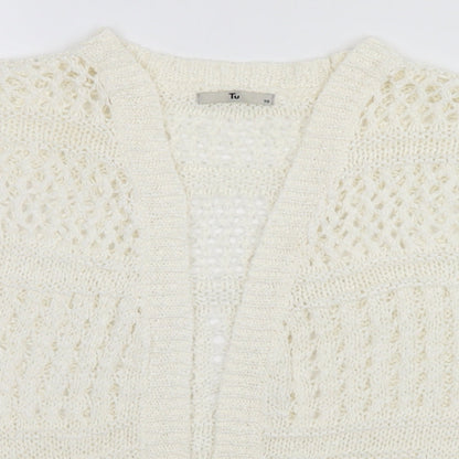 TU Womens Ivory   Cardigan Jumper Size 10