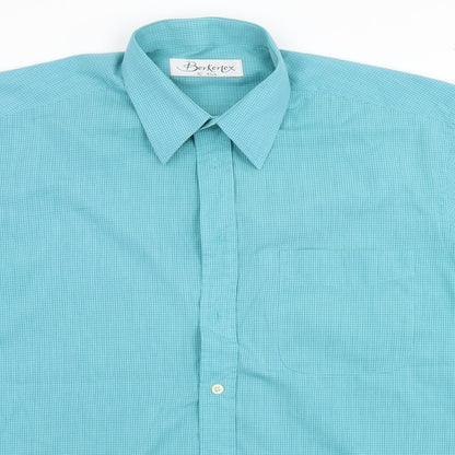 Mens UK Size 2XL Berkertex Grey  Button-Up Short Sleeve Casual Shirt