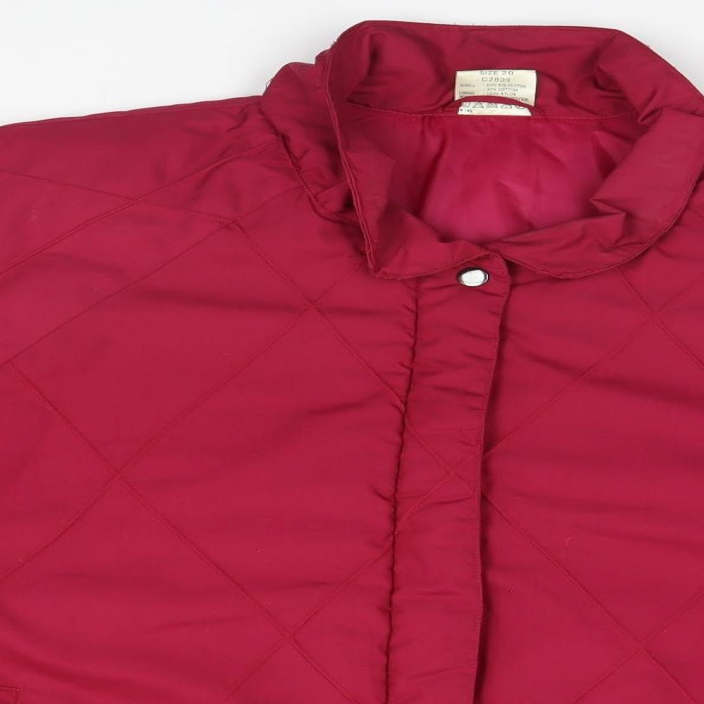 Womens UK Size 20 Classic Woman Pink Parka Coat