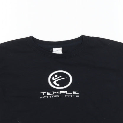 Gildan Boys Black   Basic T-Shirt Size S  - Temple Martial Arts