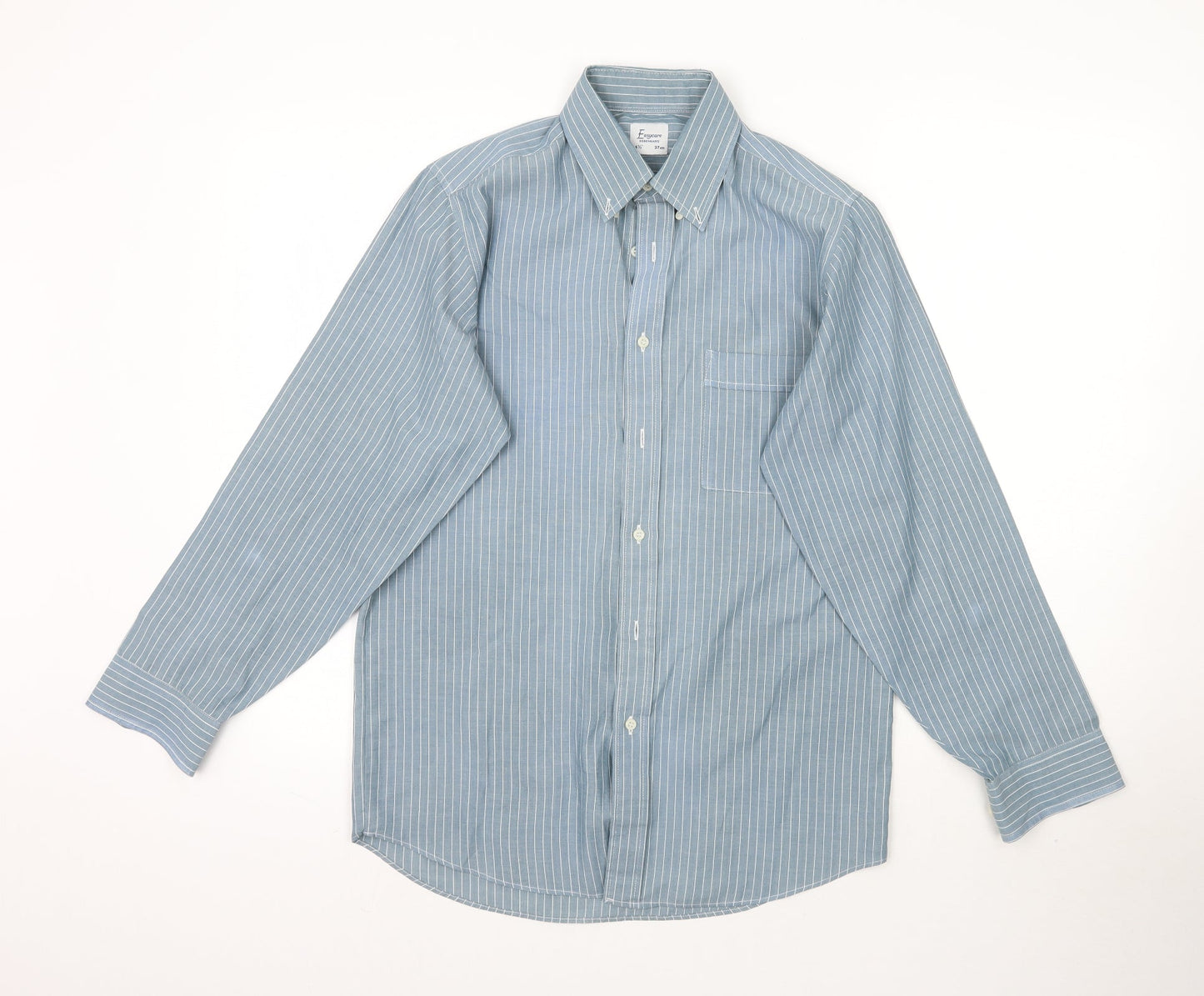 Mens UK Size 14.5 Debenhams Blue  Button-Up Long Sleeve Casual Shirt