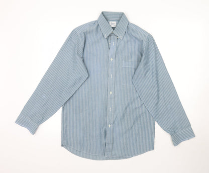 Mens UK Size 14.5 Debenhams Blue  Button-Up Long Sleeve Casual Shirt