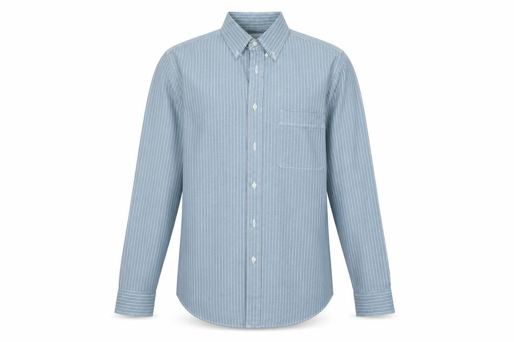 Mens UK Size 14.5 Debenhams Blue  Button-Up Long Sleeve Casual Shirt