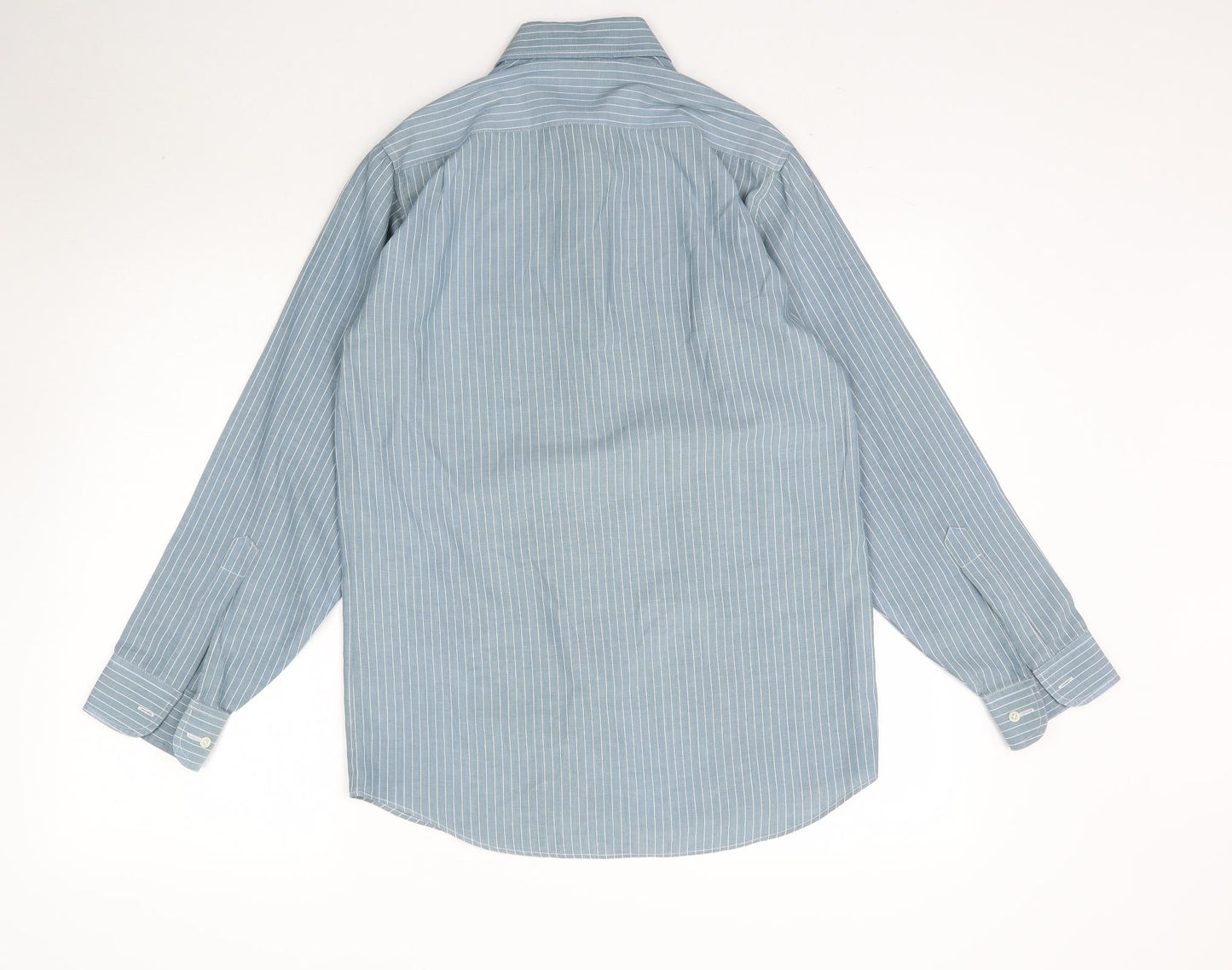 Mens UK Size 14.5 Debenhams Blue  Button-Up Long Sleeve Casual Shirt