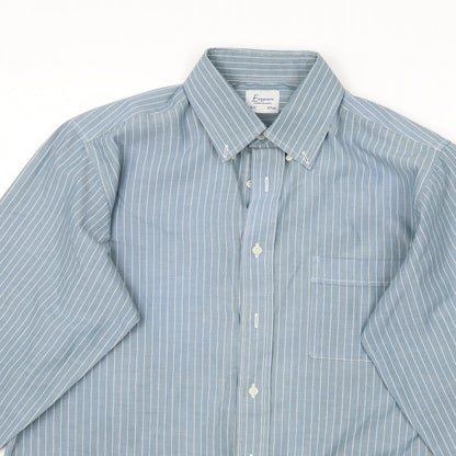 Mens UK Size 14.5 Debenhams Blue  Button-Up Long Sleeve Casual Shirt