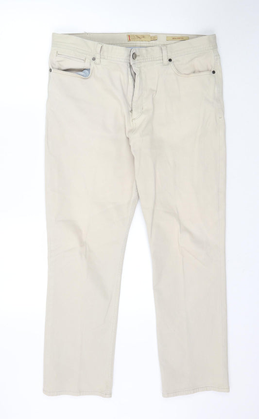 Womens UK Size 38 in Marks and Spencer Regular Fit  Beige Trousers
