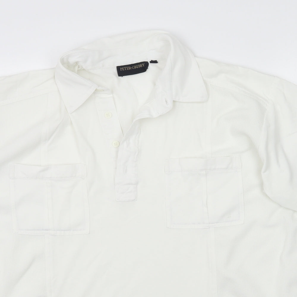 Peter Gribby Mens White    Polo Size L