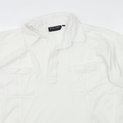 Peter Gribby Mens White    Polo Size L