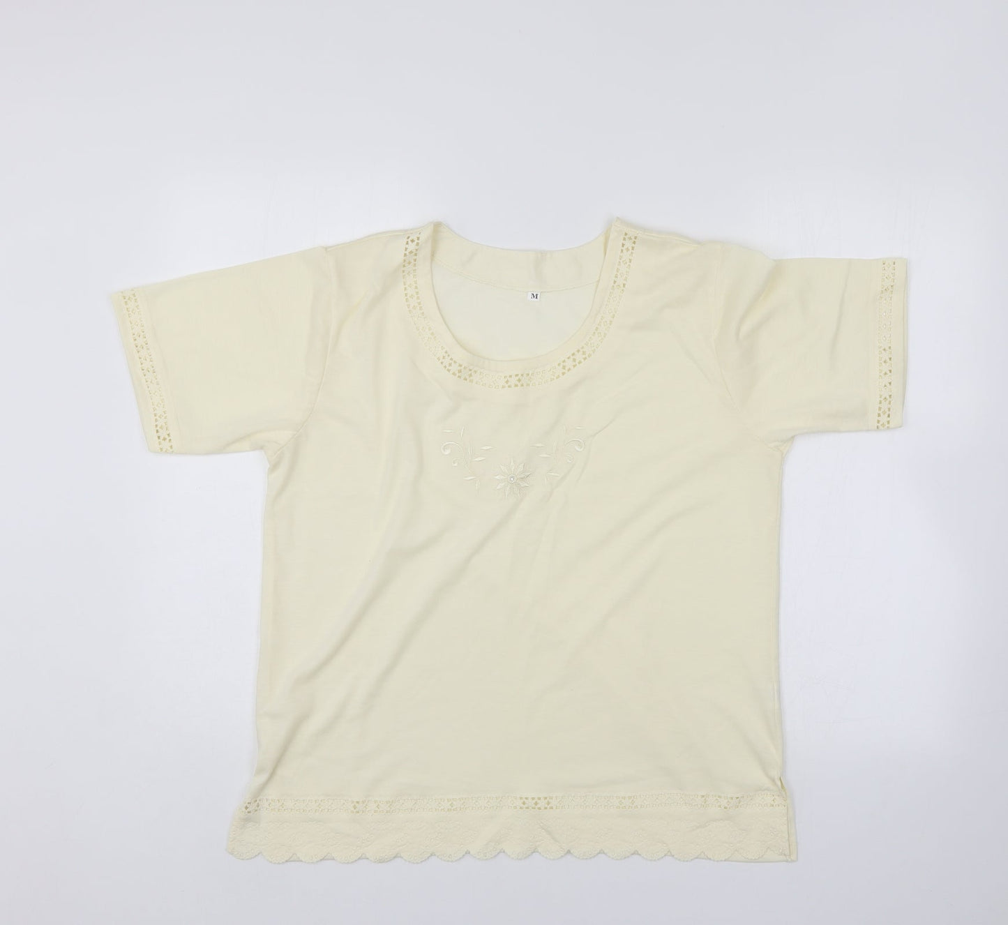Womens UK Size M Preworn Ivory Basic Blouse