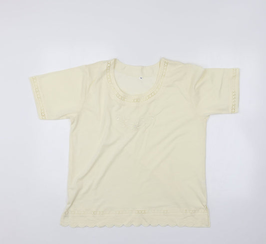 Womens UK Size M Preworn Ivory Basic Blouse