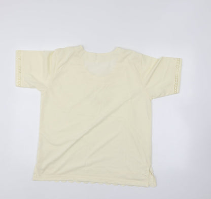 Womens UK Size M Preworn Ivory Basic Blouse