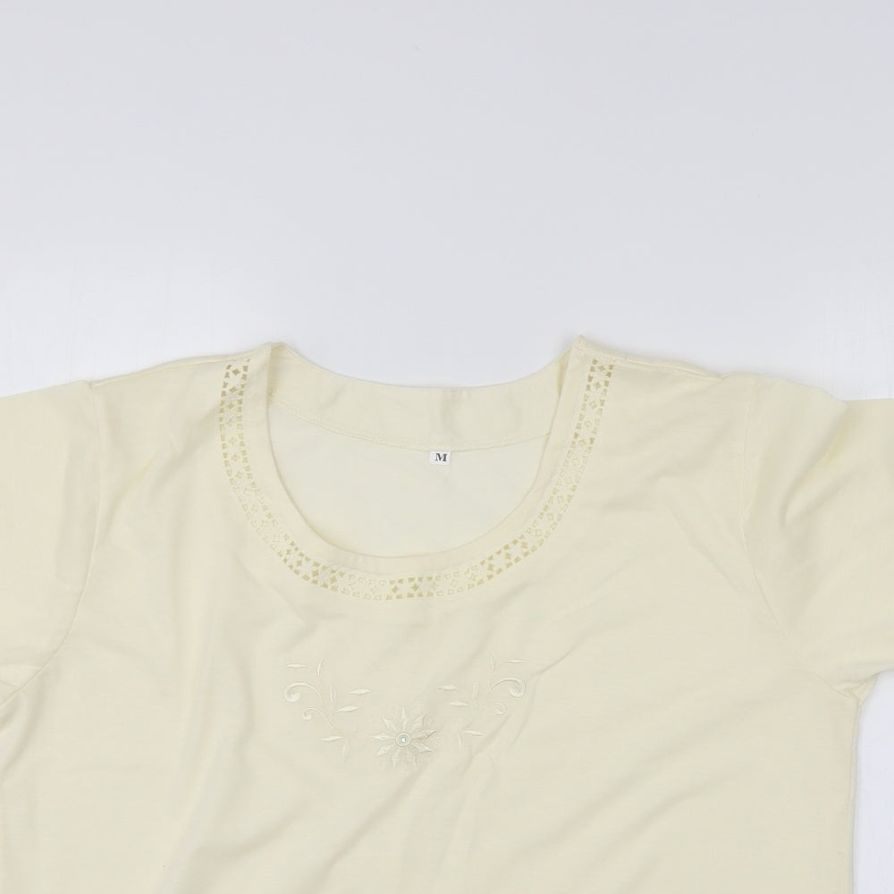 Womens UK Size M Preworn Ivory Basic Blouse