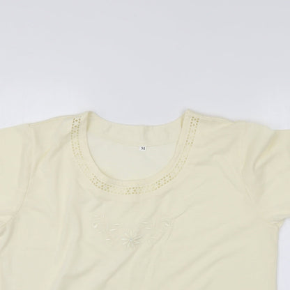 Womens UK Size M Preworn Ivory Basic Blouse