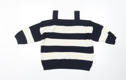 George Womens Blue Striped  Pullover Jumper Size 12