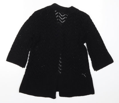 Glimpse Womens Black  Knit Cardigan Jumper Size S